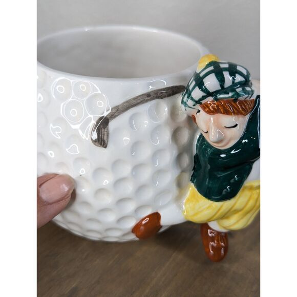 Vintage 1992 OCI Ceramic Golf Ball Golfer Mug Pen Holder Desk Organizer Omnibus - Picture 6 of 10